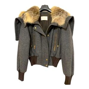 Iceberg Wool Jacket with fur trim - Size S/M